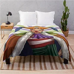 Buggy the Clown One Piece Fanart Throw Blanket