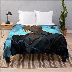 Sanji: Elegance and Passion in One Piece Digital Art. Discover Our Detailed Illustrations that Capture the Essence of the Charismatic Cook - Browse Now! Throw Blanket