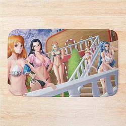 One Piece Girls in their Bikinis Bath Mat