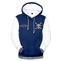 One Piece Blue and White Hoodie OMN1111