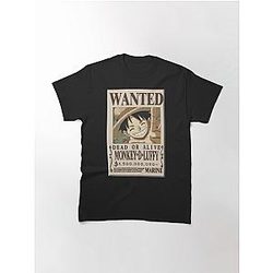 One Piece T-shirts - One Piece Luffy Wanted Classic T-Shirt