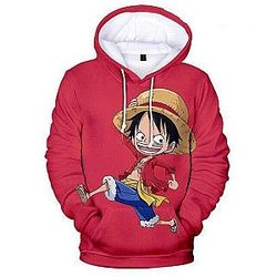 One Piece Red Mini Luffy Hoodie OMN1111