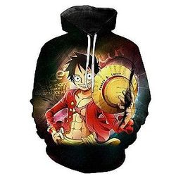 One Piece Luffy and his Straw Hat Hoodie OMN1111