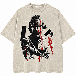 Zoro Ink Graphic Washed  One Piece T-Shirts
