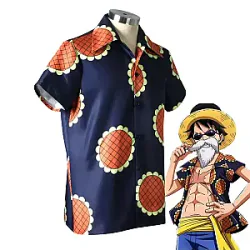 ONE PIECE Hawaiian Shirt - Luffy Cosplay Shirt Summer Daily Wear New Arrival Anime