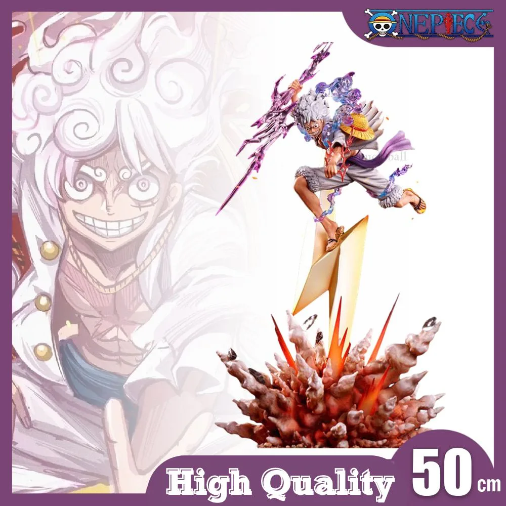 One Piece 50cm Luffy Gear 5 Nika Sun God PVC Model Action Figures