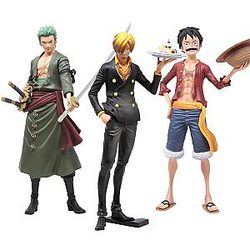 One Piece Luffy Zoro Sanji Grandis 27CM PVC Model Gift For Boys Collectible Toys AL1609