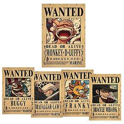 One Piece Luffy 3 Billion Bounty Wanted Posters Four Emperors Kid Action Figures AL1609