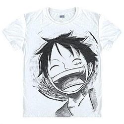 One Piece Merch - Luffy Black & White T-Shirt One Piece MNK1108