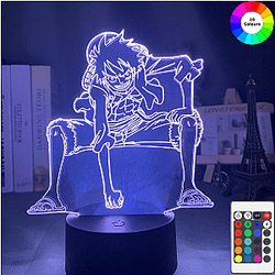 One Piece Merch - Luffy 3D LED Illusion Lamp MNK1108