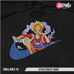 Luffy Gear 5 Swoosh Logo Embroidered Hoodie / T-shirt
