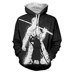 One Piece Merch - Roronoa Zoro Black & White Hoodie ANM0608