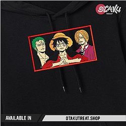 Luffy Zoro Sanji OT Embroidered Hoodie