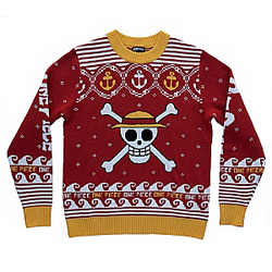 One Piece Jolly Roger Luffy Skull Pirate Christmas Holiday Sweater