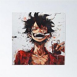 Luffy One piece Smoke & drink Poster