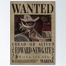 Edward Newgate bounty One Piece Whitebeard Wanted Poster Poster