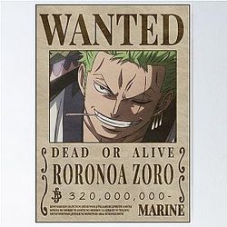 Zoro Wanted poster one piece bounty (2023 updated price ) Poster