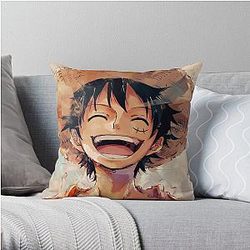 One piece Luffy big smile Throw Pillow