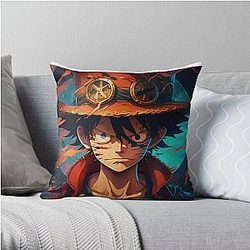 luffy one piece manga Throw Pillow