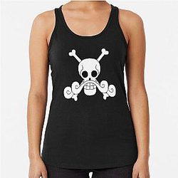 One Piece Gol D. Roger Logo , One Piece Logo Racerback Tank Top
