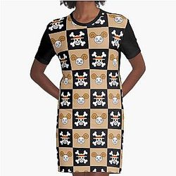 One Piece Flag Pattern Graphic T-Shirt Dress