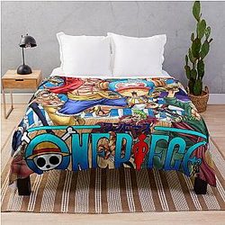 One piece characters Throw Blanket