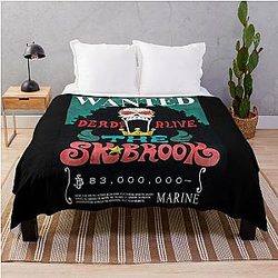 One Piece Wanted Poster Bounty Sk Brook Poster Throw Blanket