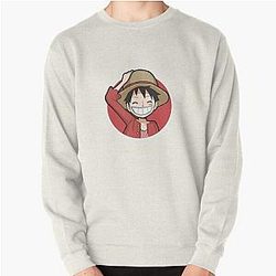 Monkey D Luffy from One Piece, Smiling, Chibi Pullover Sweatshirt
