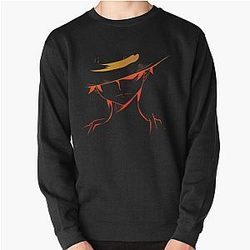 Luffy - One Piece - Red silhouette  Pullover Sweatshirt