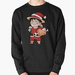 Anime christmas one piece luffy Pullover Sweatshirt
