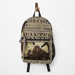 Usopp One Piece Wanted Bounty Poster God Usopp Backpack