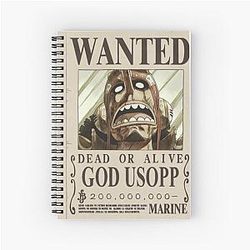 One Piece Usopp Current Wanted Poster , One Piece Wanted Poster Spiral Notebook