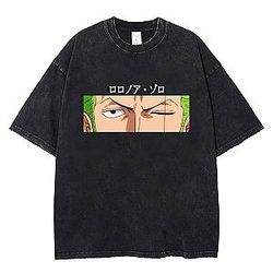 Roronoa Zoro One Piece Summer Vintage Washed Men T-Shirts