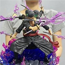 One Piece Anime  39CM Roronoa Zoro Ashura Three Heads And Six Arms Nine Sabres Flow Action Figure Toys