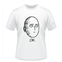 One Punch Man T-Shirts - One Punch Man Saitama Ok Black &amp; White T-Shirt BS0508