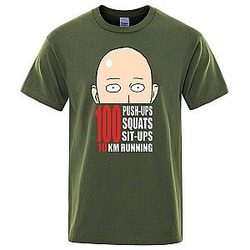 One Punch Man T-Shirts - One Punch Man Saitama Workout Shirt AM0508