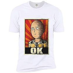 One Punch Man T-Shirts - Saitama ok T-Shirt Giallo e rosso SA3105