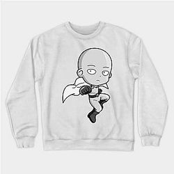 One Punch Man Sweatshirts - Saitama (Chibi) (Grayscale)  Sweatshirt TP2105