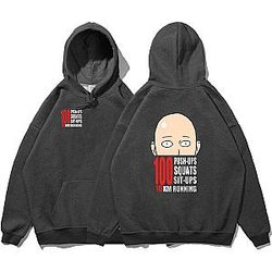 One Punch Man Felpa con cappuccio - Saitama Felpa con stampa doppia