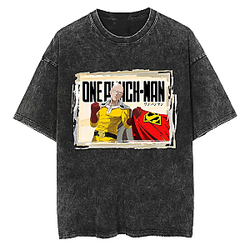 Vintage Print PTTT2805 Washed  One Punch Man T-Shirts