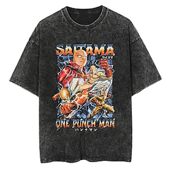 Action Saitama PTTT2805 Washed  One Punch Man T-Shirts