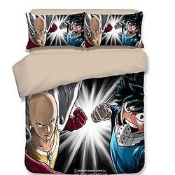 One Punch Man Duvet Cover -   Duvet Cover Saitama Izuku Midoriya SA3105