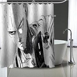 One Punch Man Shower Curtains -  Saitama Rain Shower Curtain SA3105