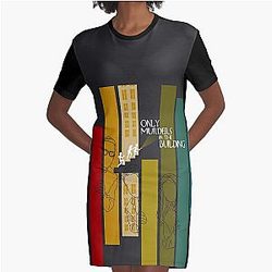 only murders in the building tv show lineart poster Graphic T-Shirt Dress