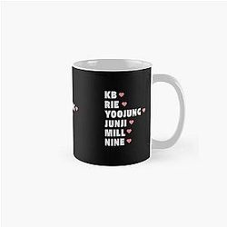 Only One Of with Member Names K Pop Group Design Black Classic Mug