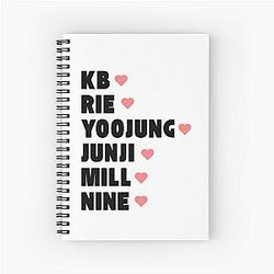 Only One Of with Member Names Kpop Group Design Spiral Notebook