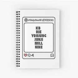 Only One of (온리원오브) with Member Names Post Kpop Group Design Spiral Notebook