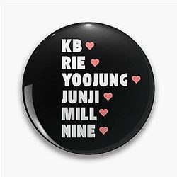 Only One Of with Member Names Kpop Group Design Black Pin