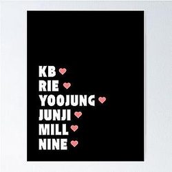 Only One Of with Member Names Kpop Group Design Black Poster