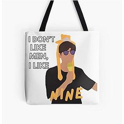 I Don't Like Men, I Like One of Nine Meme All Over Print Tote Bag